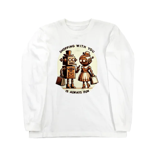 ロボット夫婦の買い物 Long Sleeve T-Shirt