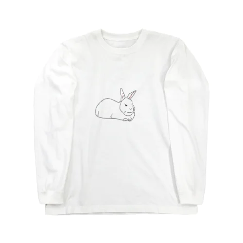 目つきの鋭い白うさぎ Long Sleeve T-Shirt