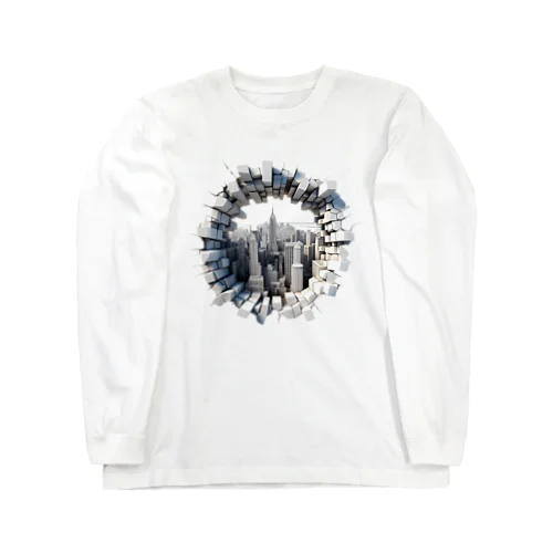 トリックアート「都会」 Long Sleeve T-Shirt