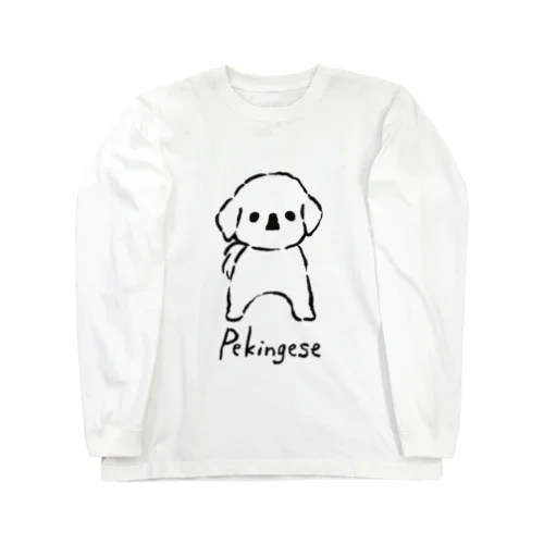 犬っ子ペロ（黒） ロングスリーブTシャツ