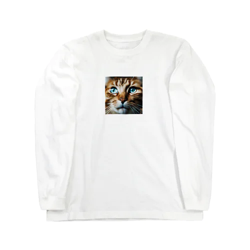 考え事している猫 ロングスリーブTシャツ