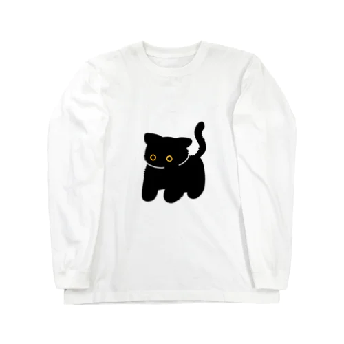 威嚇黒猫 ロングスリーブTシャツ