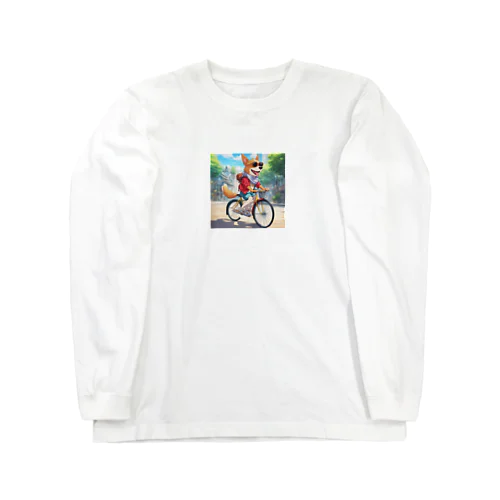 自転車サングラス犬 Long Sleeve T-Shirt