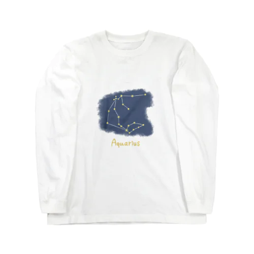 光る夜空の星座・水瓶座 ロングスリーブTシャツ