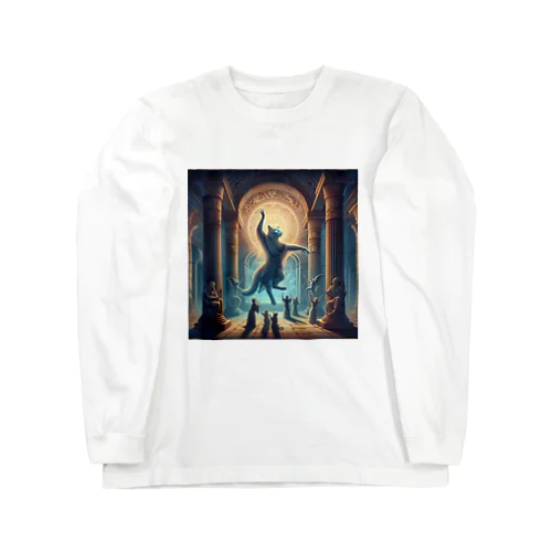  古代ギリシャの神殿で神聖な舞踏をしている猫 Long Sleeve T-Shirt