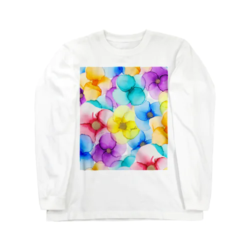 Rainbow Flower ロングスリーブTシャツ