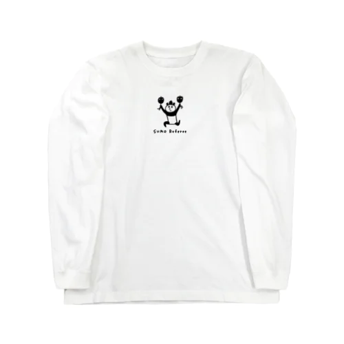 大相撲　二刀流のパンダ行司 Long Sleeve T-Shirt