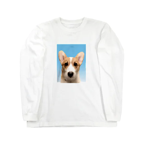 犬 証明写真 コーギー ロングスリーブTシャツ