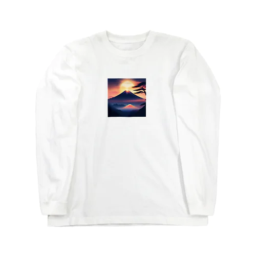 神秘的な富士山のイラスト Long Sleeve T-Shirt