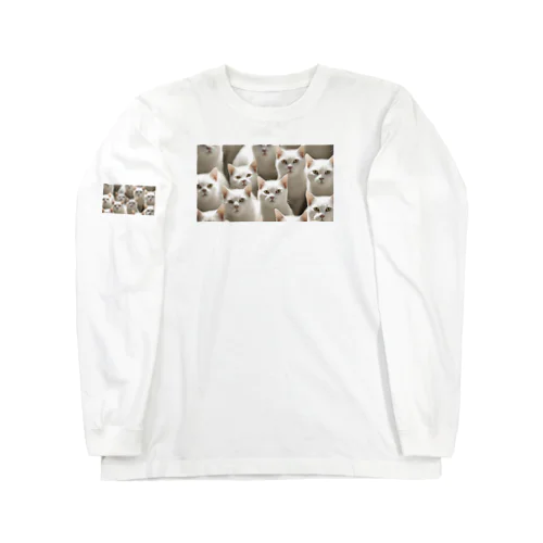 白猫ぎっしり Long Sleeve T-Shirt