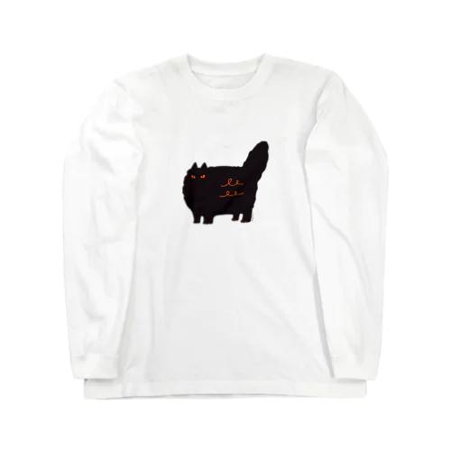 強気な黒猫 ロングスリーブTシャツ