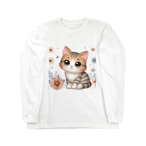 癒しと可愛さが溢れるネコちゃん ロングスリーブTシャツ