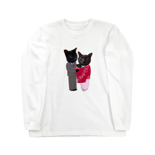 黒猫の親子 Long Sleeve T-Shirt