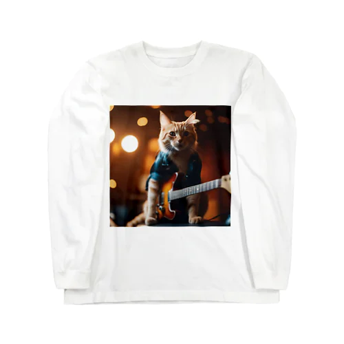 Kawaii Rock Cat Long Sleeve T-Shirt