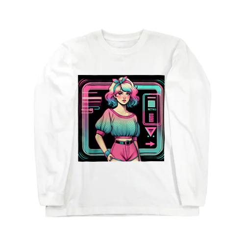 ニューレトロな女の子イラスト Long Sleeve T-Shirt