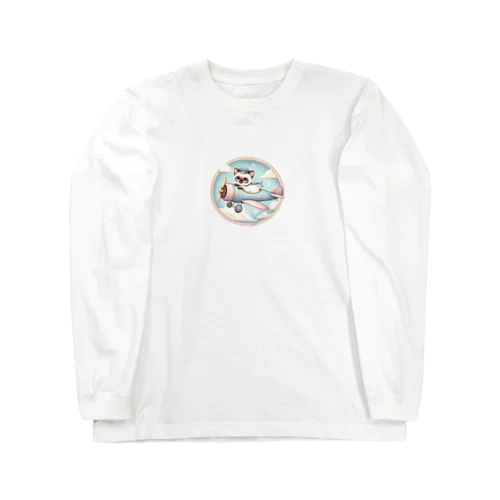 CUTIE PILOT SIAMESE　かわいい　ネコ　パイロット Long Sleeve T-Shirt