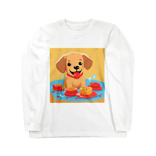 スイーツが大好きな子犬 Long Sleeve T-Shirt