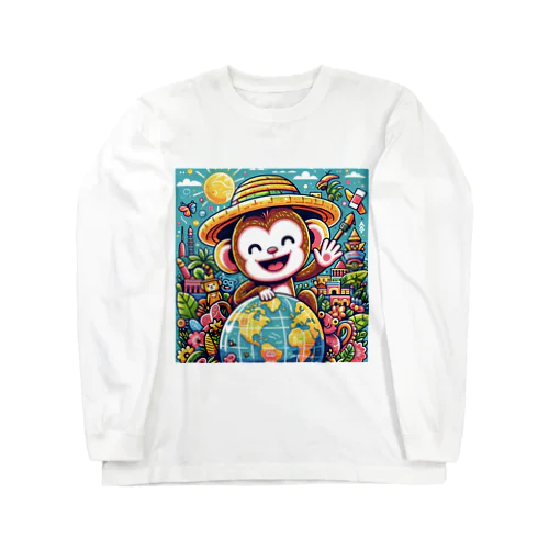 happiness monkey ロングスリーブTシャツ