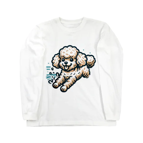 もふもふアプリコット　トイプードル　みずあそび Long Sleeve T-Shirt