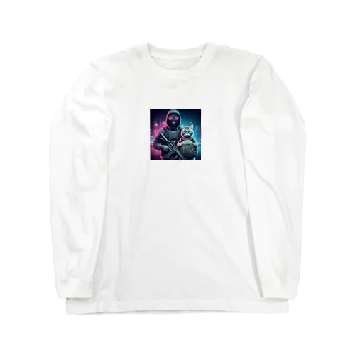 宇宙警察と猫 Long Sleeve T-Shirt