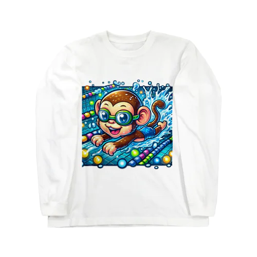 Swimming monkey Long Sleeve T-Shirt