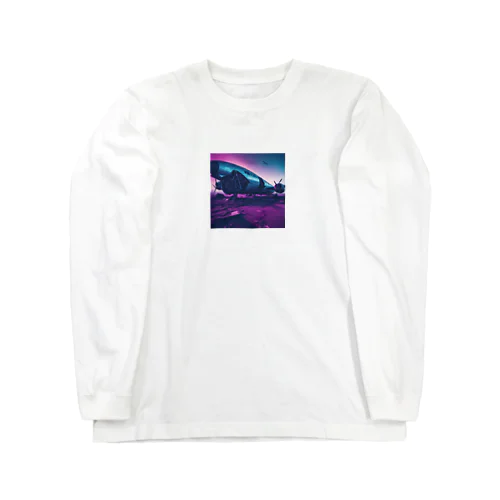 空港跡地に残る墜落した航空機の残骸 Long Sleeve T-Shirt