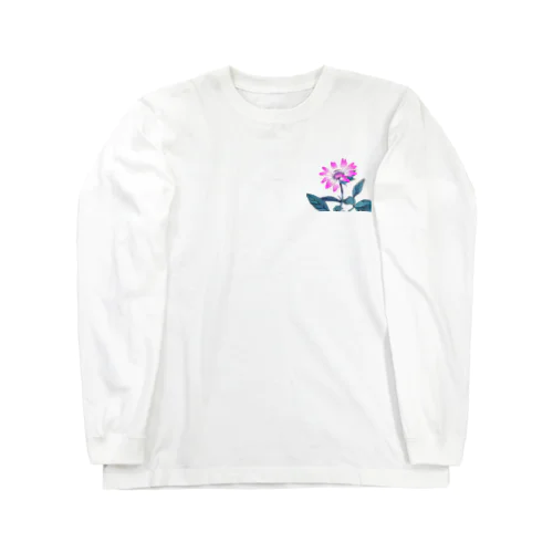 RetrowaveFlower-ボケ- ロングスリーブTシャツ