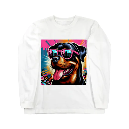 PINK GD ピンクのグラサンをかけたワンコグッズ Long Sleeve T-Shirt