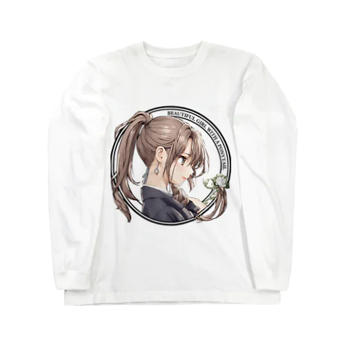 ポニーテール美少女図鑑アイコン Long Sleeve T-Shirt