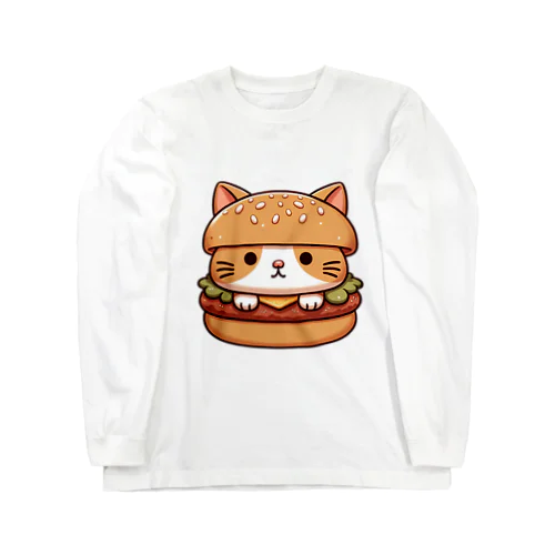 猫バーガー ロングスリーブTシャツ