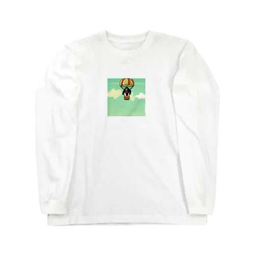 パラシュートで飛ぶゴリラ Long Sleeve T-Shirt