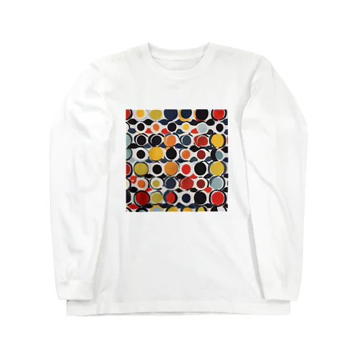 北欧　ドット柄　マリメッコ風　Scandinavian dot pattern ロングスリーブTシャツ