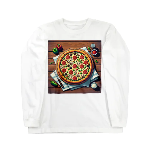 ピザのピクセルイラスト Long Sleeve T-Shirt