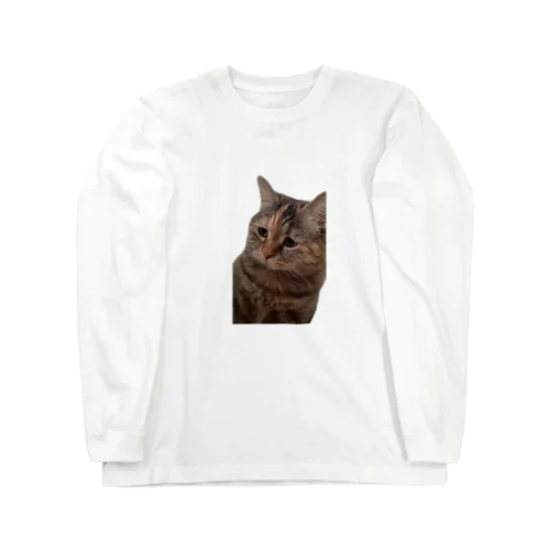【猫ミーム】叱られる猫 ロングスリーブTシャツ
