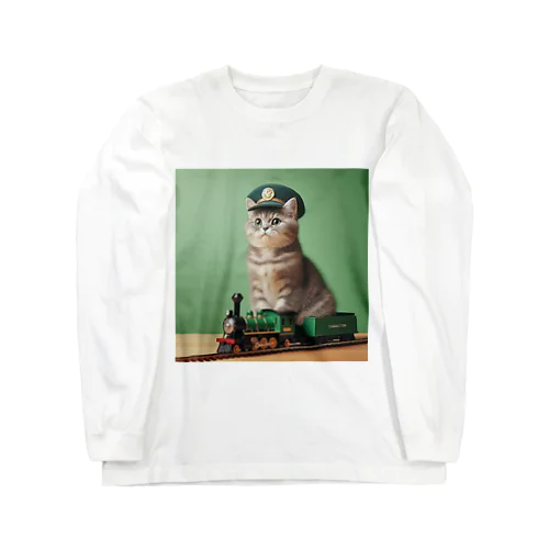 猫と車掌 ロングスリーブTシャツ