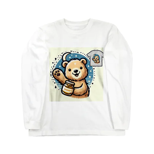 はちみつを持ったかわいいクマさん Long Sleeve T-Shirt