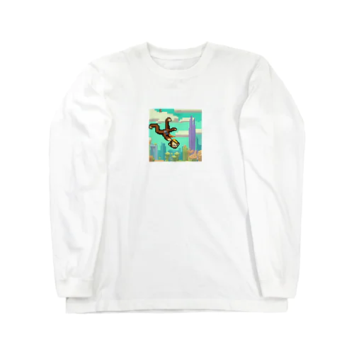 スカイダイビングの冒険猿 Long Sleeve T-Shirt