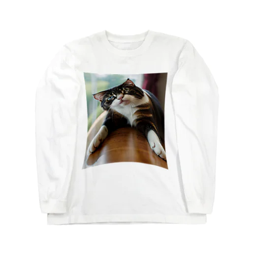 デブが着る前から伸びている：猫ver Long Sleeve T-Shirt