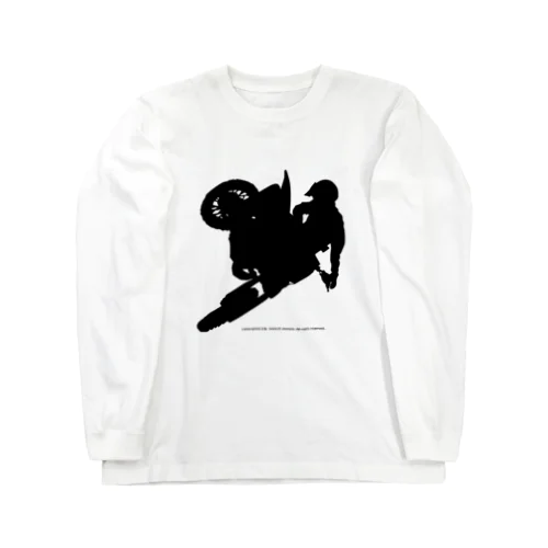 オフロードバイクでエアーを決めるシルエット Long Sleeve T-Shirt