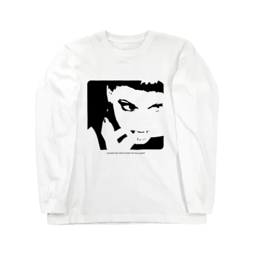 クールでかっこいい女性の顔のシルエット Long Sleeve T-Shirt