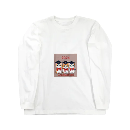 2024 卒業　卒業旅行　猫ちゃん　卒業記念 Long Sleeve T-Shirt