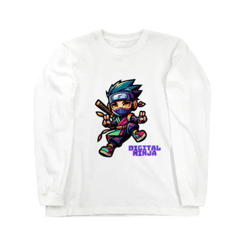 “Digital Ninja” ロゴ付き ロングスリーブTシャツ