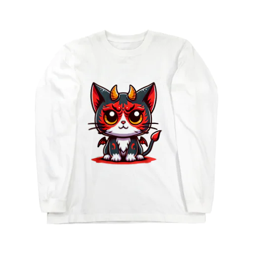 ！結構強い悪魔にゃんこ！ ロングスリーブTシャツ