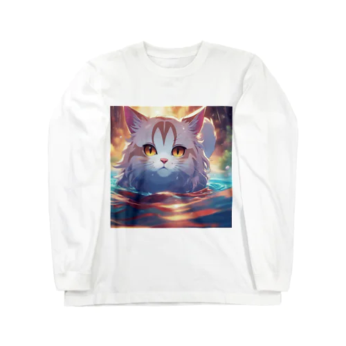 泳ぐ猫 Long Sleeve T-Shirt