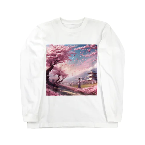 舞い散る桜 ロングスリーブTシャツ