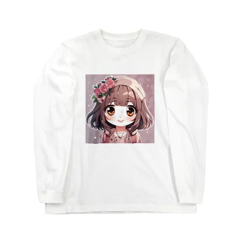 かわいい女の子 ロングスリーブTシャツ