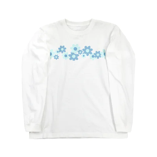 レトロ風花(ドット)B透過 Long Sleeve T-Shirt