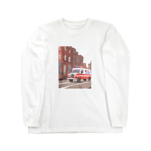 ニューヨークを走る救急車 ロングスリーブTシャツ