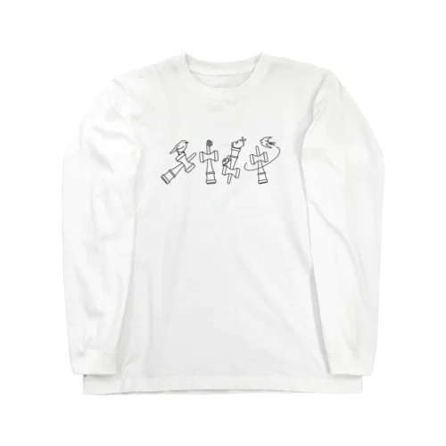 うぐてんもしつば（ものくろ） Long Sleeve T-Shirt