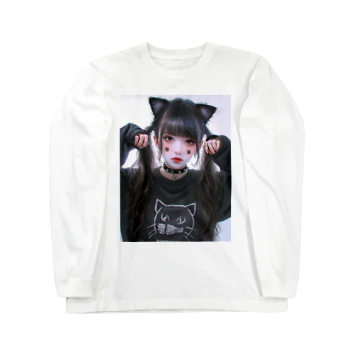 鬼可愛い獣耳美女 Long Sleeve T-Shirt